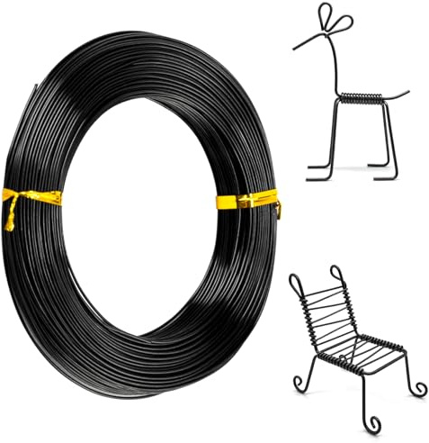 Aluminum Craft Wires, 1mm x 50m/164 ft Jewellery Wires, Bendable Florist Wire, Bonsai Wire for Wreath Making Jewelry Making Sculpting Modelling DIY Arts and Crafts (1mm 164 Feet,Black)