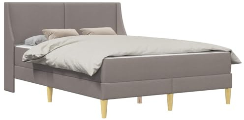 vidaXL Bettgestell mit Matratze mit Kopfteil Polyester, Moderne Bettgestell, atmungsaktives Material, Bequeme Schaummatratze, minimalistisches Design, platzsparend für Dein Schlafzimmer