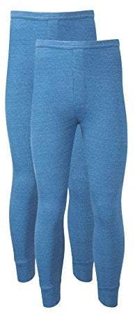 Heatwave® Pack of 2 Men's Thermal Trousers Long Johns Warm Underwear Baselayer, S M L XL XXL Thermals, Medium Blue