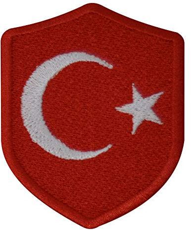 benobler FanShirts4u Aufnäher - TÜRKEI - Wappen - 7 x 5,6cm - Bestickt Flagge Patch Badge Fahne TÜRKIYE (rote Umrandung)