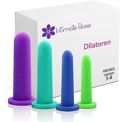 Intimate Rose Medium 4er-Pack Silikon-Dilatoren für Frauen und Männer, medizinisches Produkt zur Linderung von Beckenschmerzen in den Größen 3-6
