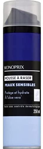 Monoprix Mousse à raser peaux sensibles à l aloe vera - La bombe de 250 ml