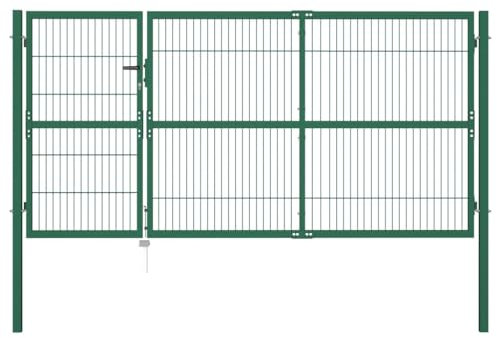 vidaXL Gartentor Stahl 350x140cm Gartenpforte Garten Hoftor Gartentür Zauntor