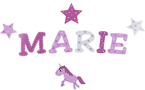 Tolle Holzbuchstaben für Kinderzimmer-Tür, Design Julia, Größe: 15cm