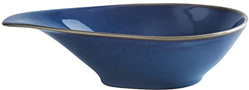 KAHLA Homestyle Schale mit Griff 0,60 l atlantic blue orientalisches Geschirr aus Porzellan mit Steingut- und Keramiklook Suppenschale Salatschale oval 500 ml bis 600 ml blau