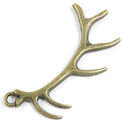 Schmuck-Anhänger S4AV7N Antik-Bronzefarben, Geweih, zum Basteln und Basteln antique bronze