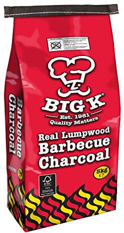 Big K Lumpwood Charcoal FSC, 5kg Bag BBQ Charcoal