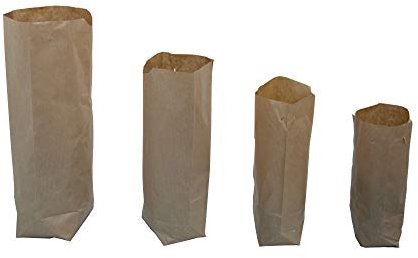 100 Papierbeutel Papiertüten Tragetaschen Obsttüte braun B 19 x T 7,5 x H 29 cm