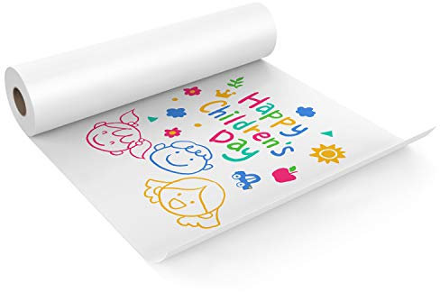 KAVAVO Rouleau De Papier Blanc 43cm x 10m, Kraft, Idéal pour Chevalet, Tableau D'affichage, Art Mural, Emballage (1 Pcs)