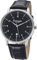 Eichmüller Analog Herrenuhr klassisch mit Datumsanzeige, Leder Armband Schwarz