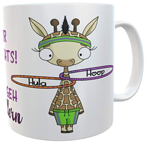Kilala Kaffeebecher Hula Hoop lustiger Spruch Mir reichts! Ich geh... Motivationsgeschenk Henkelbecher Teetasse Geschenktipp