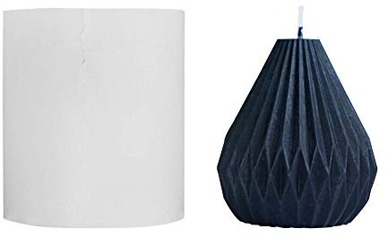 Moule à bougie géométrique en silicone - Forme cylindrique géométrique moderne - Moule en silicone pour bougies 3D (forme de poire)