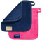 LaBeauté Abschminktücher Mikrofaser (2 Stück, 21x21 cm) waschbar und wiederverwendbar, Make Up Entferner Pads, Microfaser Abschminkpads, zum Gesicht Abschminken & Gesichtsreinigung (navy/pink)