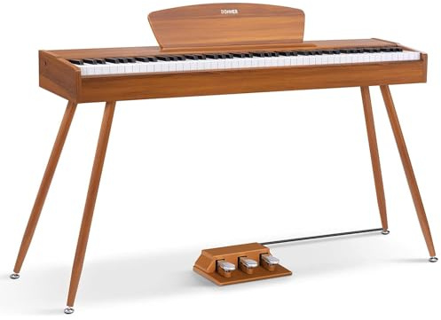 Donner DDP-80 Digital Piano 88 Key Weighted Keyboard, Full Size Electric Piano for Beginners Adults, with Music Stand, Triple Pedal, Supports USB-MIDI, Gifts for Women Men Girls