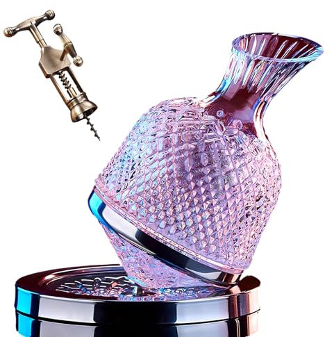 QANQIUPLE Carafe à décanter rotative à 360° en cristal sans plomb pour homme