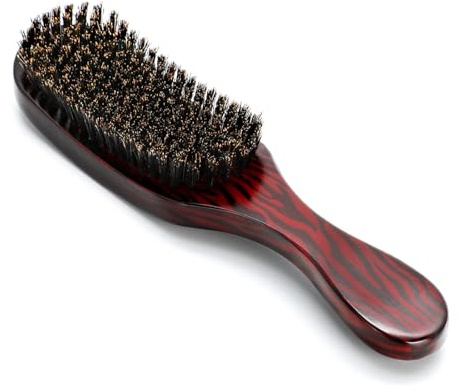 Herrborste med Vildsvinsborst, Hårborste Haofy Hårborste Vildsvinsborst Wave Brush, Medelhård med Extra Långa Borst för Långa, Tjocka, Lockiga, Vågiga, Torra