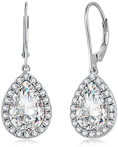 jiamiaoi Damen Ohrstecker Silber Damen Ohrhänger aus 925 Sterling Silber für Damen mit AAAA+ Zirkonia, vergoldet 18 Karat Weißgold, Sterling Silber