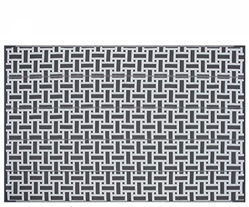 XQKXHZ Tapis d'extérieur Terrasse Imperméable, Tapis de Paille Plage en Plastique, Tapis de Camping Réversible Pliable, Tapis de Sol pour Terrasse Balcon Plage Pique-Nique,Gris,180x270cm