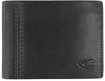 camel active Bilbao Herren Geldbörse Klein Querformat RFID Leder Klein Schwarz