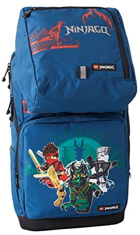 LEGO® - Maxi Plus Jungen Schulranzen mit montierbarem Turnbeutel - LEGO®, NINJAGO® - Gepolstertes Fach mit Reißverschlusszugriff für A4-Mappen, Bücher oder Laptop