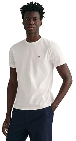 GANT Herren Slim Shield SS T-Shirt SCHMALE Passform, White, S