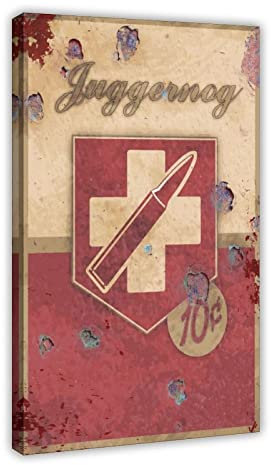 Juggernog Perk Borraccia per acqua con soda in metallo, con scritta in inglese Juggernog Mini frigo zombies Bar, poster su tela, decorazione artistica da parete, per soggiorno, camera da letto,