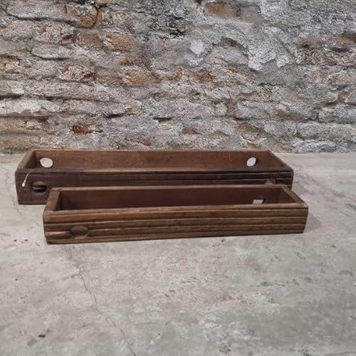 Wiladu Juego de 2 bandejas de madera vieja y rústica, 50 cm y 40 cm