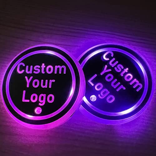 NewL Auto-LED-Getränkehalter, Lichtmatten, Auto-Untersetzer, Flasche, Atmosphäre, Licht, Konstellation, Hintergrundbeleuchtung, LED-Becherhalter, Pads, Autozubehör (individuelles Logo)