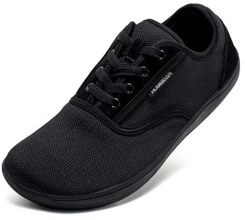 HOBIBEAR Unisex Weit Barfuss Schuhe Barfußschuhe Minimalistische Herren Damen Outdoor Trail Running Walking Schuhe(Schwarz,EU 43)