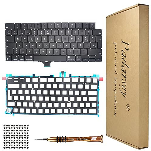 Pardarsey Reemplazo Retroiluminación Español Teclado ESPAÑOL Compatible para MacBook Pro 14 A2442, 16 A2485 2021 Año Teclado + Tornillos + Destornillador