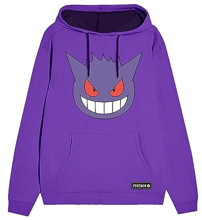Heroes Inc. Pokemon - Gengar Face Unisex - Adult Hoodie, Schwarz, Medium, X-Large