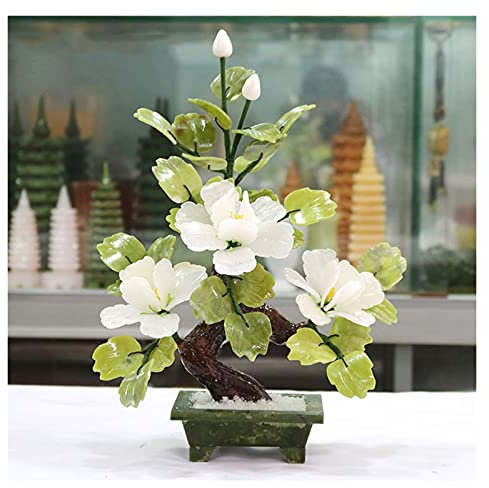 Welcome Kiefer Bonsai Simulation Baum Künstliche Bonsai Blumen Künstliche Blumen Jade Topfpflanze Pfingstrose Blume Dekoration for Wohnkultur Jade Carving Bonsai Künstlicher Bonsai-Baum Simulationsbau
