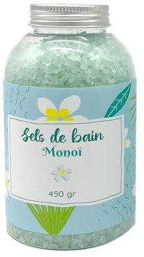 Sels de Bain Monoï 450g - Relaxation Détente, Spa à la Maison, Soin Corps - Sels de Bain Relaxant Muscle Naturel, Bien Etre - Pour Adulte et Enfant - French Tendance