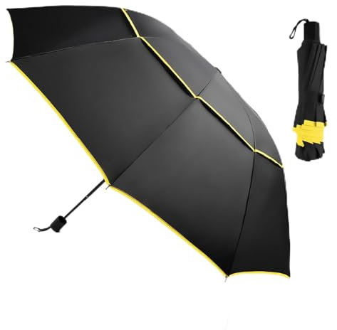 Kalolary 47 Pulgadas Paraguas de Golf Compacto con Protección UV, Paraguas Extra Grande de Gran Tamaño con Doble Toldo Ventilado Resistente al Viento Impermeable para Hombres y Mujeres