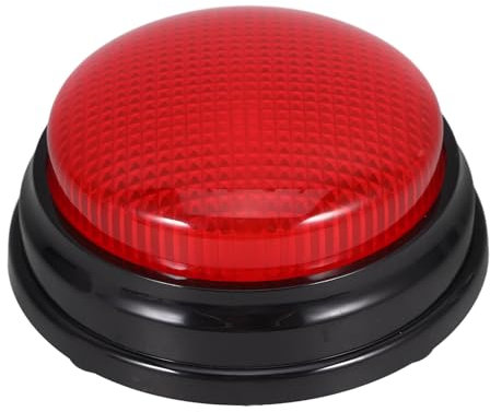 Amosfun Antwortspiel-Summer Kunststoff-Alarmknopf Mit Licht Und Ton Lustiges Quiz Spielshow Party Wettbewerb Antwortknopf Requisiten Rot