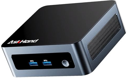 AskHand Mini PC AMD Ryzen 5 5500U (6C/12T up to 4.0GHz), 16GB DDR4 RAM 512GB PCIE NVME SSD/WiFi 6/ BT-5.2 /USB*4/USB-C /2*HDMI, 4K@60Hz Triple Affichage