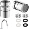 Lot de 2 embouts de robinet pivotants à 360 ° avec filetage extérieur M22 ou filetage intérieur M24 (argenté)