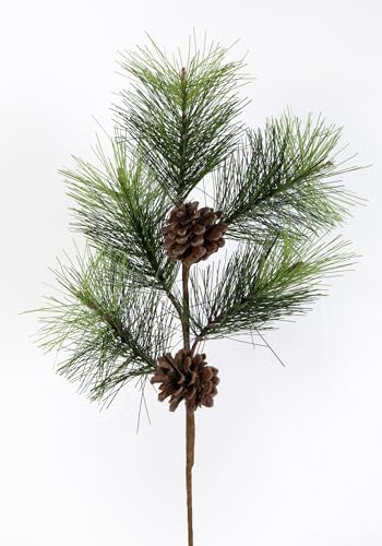 Seidenblumen Roß Kiefernzweig mit Zapfen 42cm JA künstlicher Tannenzweig künstliche Kiefer Kunststoff