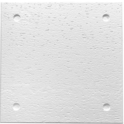 DECCART | Panneau mural décoratif 3D 60x60 - Panneau acoustique mural, Papier peint 3D, Plaque murale décorative - Panneaux muraux 3D pour décoration intérieure | Béton blanc - 1 pièce - 0,36m2