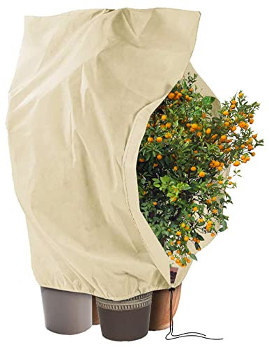 Photener Winterschutz für Pflanzen 240 x 200 cm, Palmen Olivenbaum Winterschutz für Kübelpflanzen 80g/m², Winddicht und Frostsicher Pflanzensack mit Reißverschluss und Kordelzug