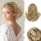 BARSDAR Kurzes Pferdeschwanz Haarteil mit Kordelzug, 25cm Wellige Pferdeschwanz Zopf Extensions für Damen Synthetisch Comb Clip in Ponytail Extension Haarteile - Goldene Blond mit Highlights