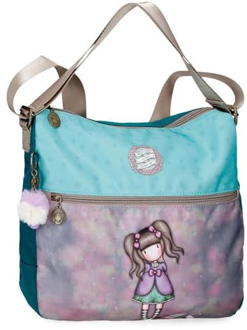 Gorjuss Santoro EIN geflüsterter Schlüssel, Kulturbeutel, Schultergurte aus Nylon, Fronttasche. Von Joumma Taschen, Mehrfarbig, Taglia Unica, rucksacktasche