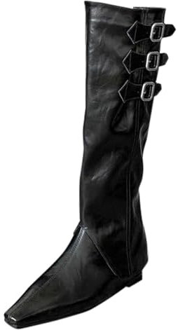 Generico Stivali Texani Camperos Western Texani Stivaletti Tacco Medio Stivali Texani Donna con Tacco Bassi Boots Equitazione Stivali Donna Indianini Stivaletto da Cowboy Cowgirl Cerniera Scarponcino