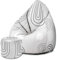DreamRoots Sitzsack Erwachsene mit Füllung 80x80x120cm - Bean Bag Chair - Sitzsäcke mit Lehne und Hocker und Bezug - Sitzsack Sessel - Chill Sessel Velvet Scandinavian Abstract