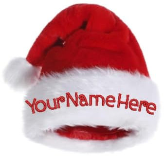 Personalisierte Weihnachtsmütze - Bestickte Weihnachtsmannmütze in Rot und Weiß für Erwachsene und Baby (1 Stück)