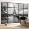 Papier peint panoramique Trompe l'oeil Verrière - Paris tour effeil - Largeur 390 cm x Hauteur 247 cm