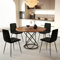 GOLDFAN Ensemble de Salle à Manger avec Table Ronde 120 cm et 4 Chaises en Tissus Confortables, Grande Table 120cm Rond avec Chaise pour 4-6 Personnes (4, Noir)