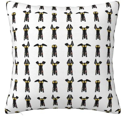 Windhund-Semaphor, weiß, Doppelseitiger Druck, Kissenbezug mit verstecktem Reißverschluss, Kissenbezug, dekorativer Kissenbezug, weicher Polyester-Kissenbezug, 45 x 45 cm