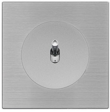 Fontini Pulsador de aluminio con mando cromado DOM y placa simple metalizada gris – Diseño moderno y funcionalidad elegante