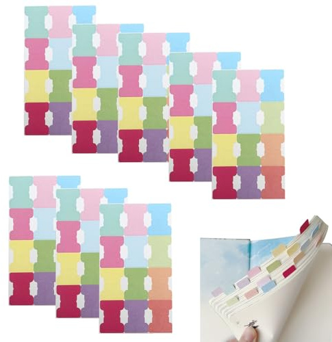8 Blätter Haftmarker, 96 Stück Index Tabs Selbstklebend, Pastell Monatliche Registerkarten, Klebrige Index Registerkarten für Haftnotizen Markieren und Hervorheben Von Seiten [ 12 Farben] Schreibba